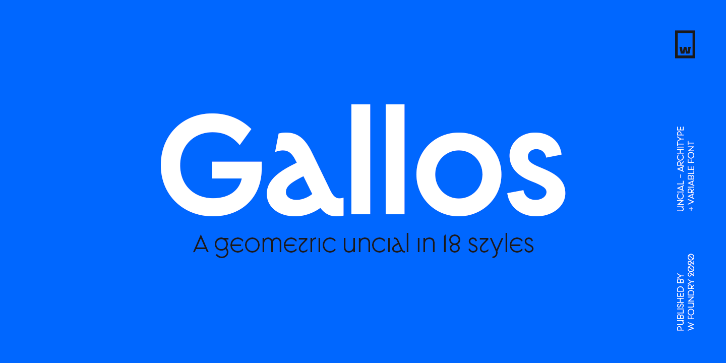 Beispiel einer Gallos Uncial Regular-Schriftart